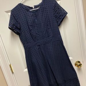 Navy blue eyelet dress